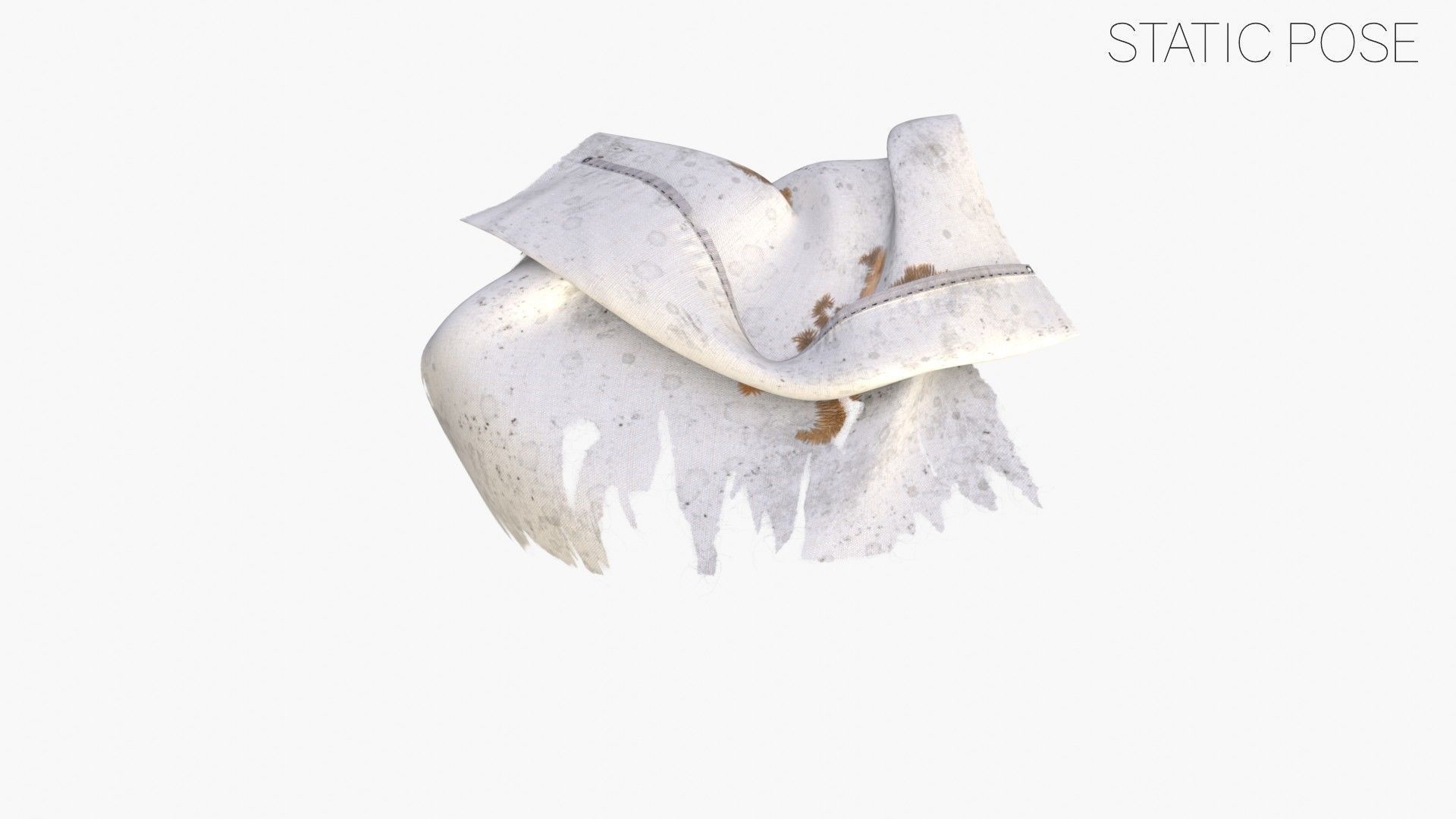 Royal French Flag 1789 Low-poly 3D model_11