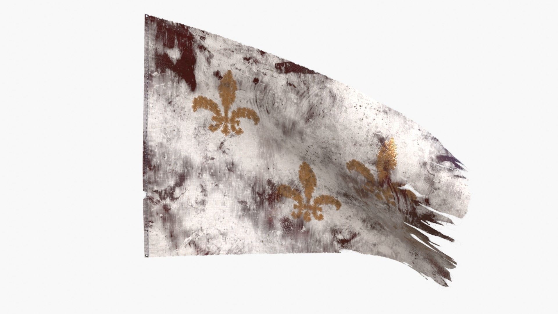 Royal French Flag 1789 Low-poly 3D model_4