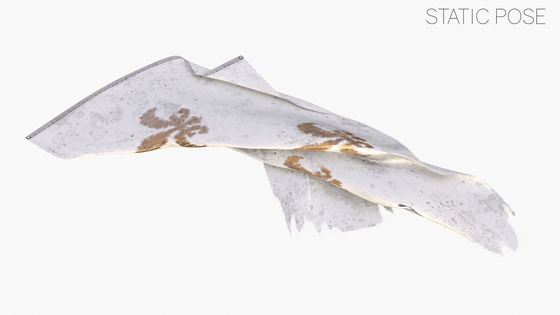 Royal French Flag 1789 Low-poly 3D model_10