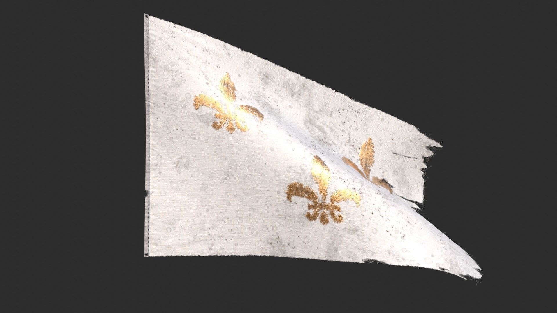 Royal French Flag 1789 Low-poly 3D model_6