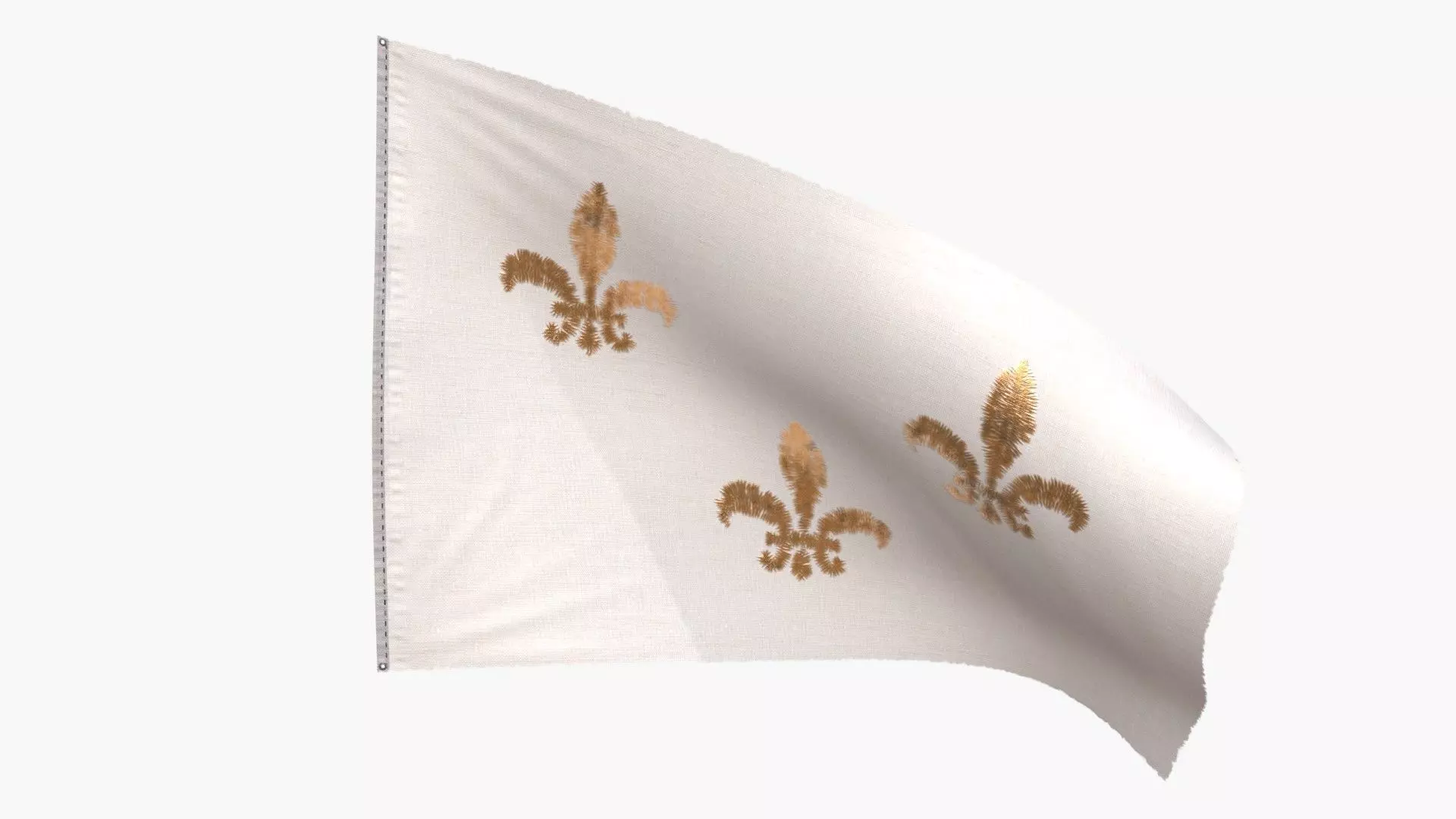 Royal French Flag 1789 Low-poly 3D model_0