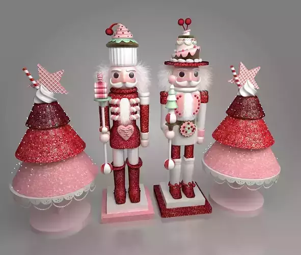 The Nutcracker three nutcrackers with candy canes