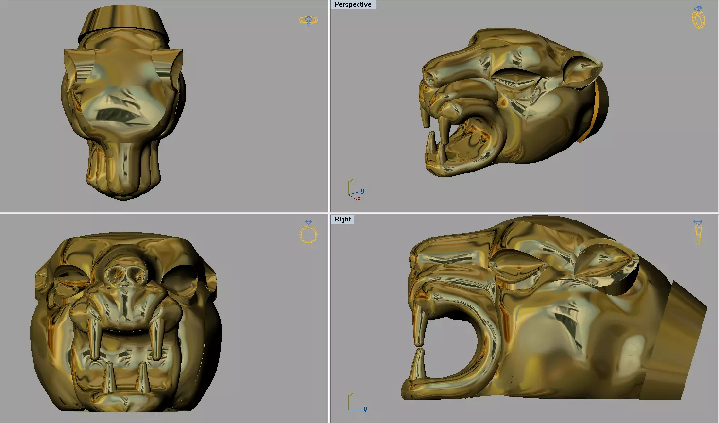 Tiger Head 3dm Files 3D print model_0