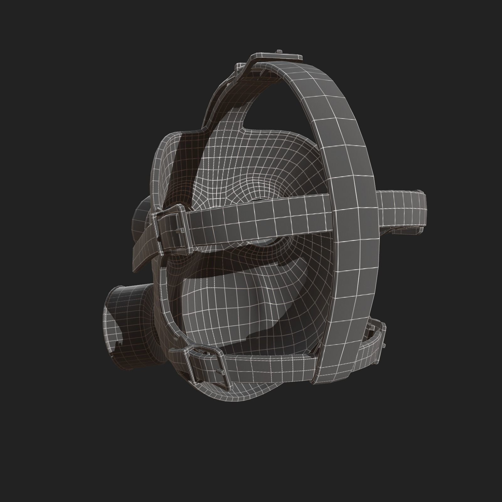 Gas mask helmet 3d model military combat protection Low-poly 3D model_11