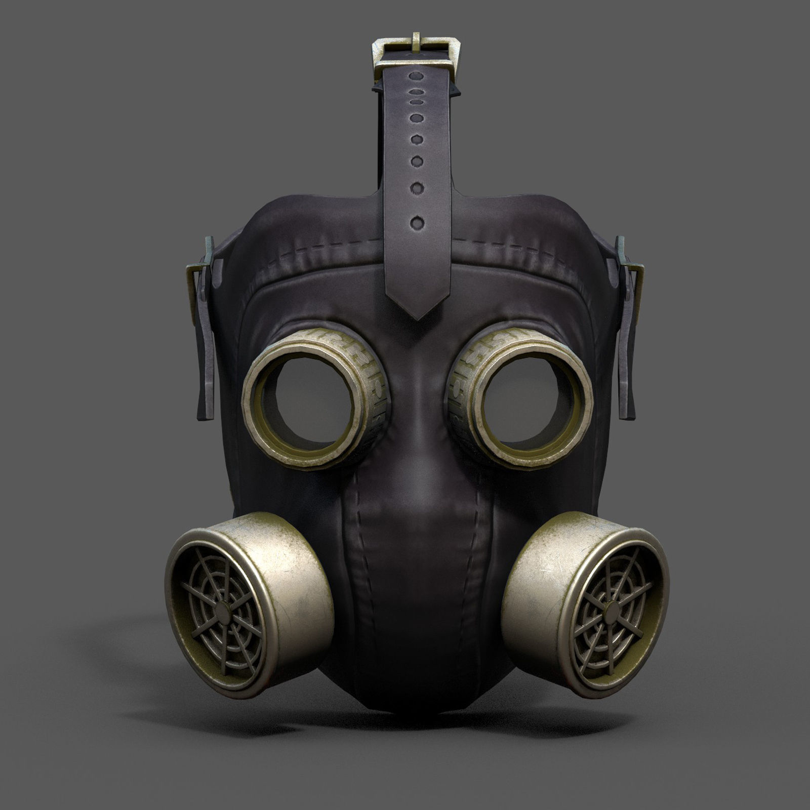 Gas mask helmet 3d model military combat protection Low-poly 3D model_1