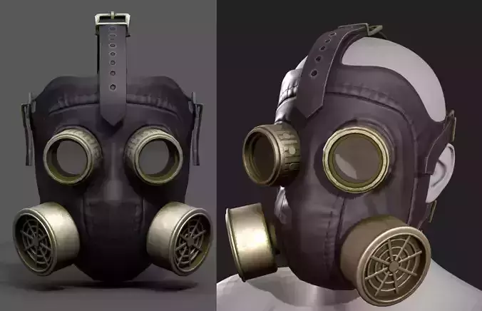 Gas mask helmet 3d model military combat protection 
