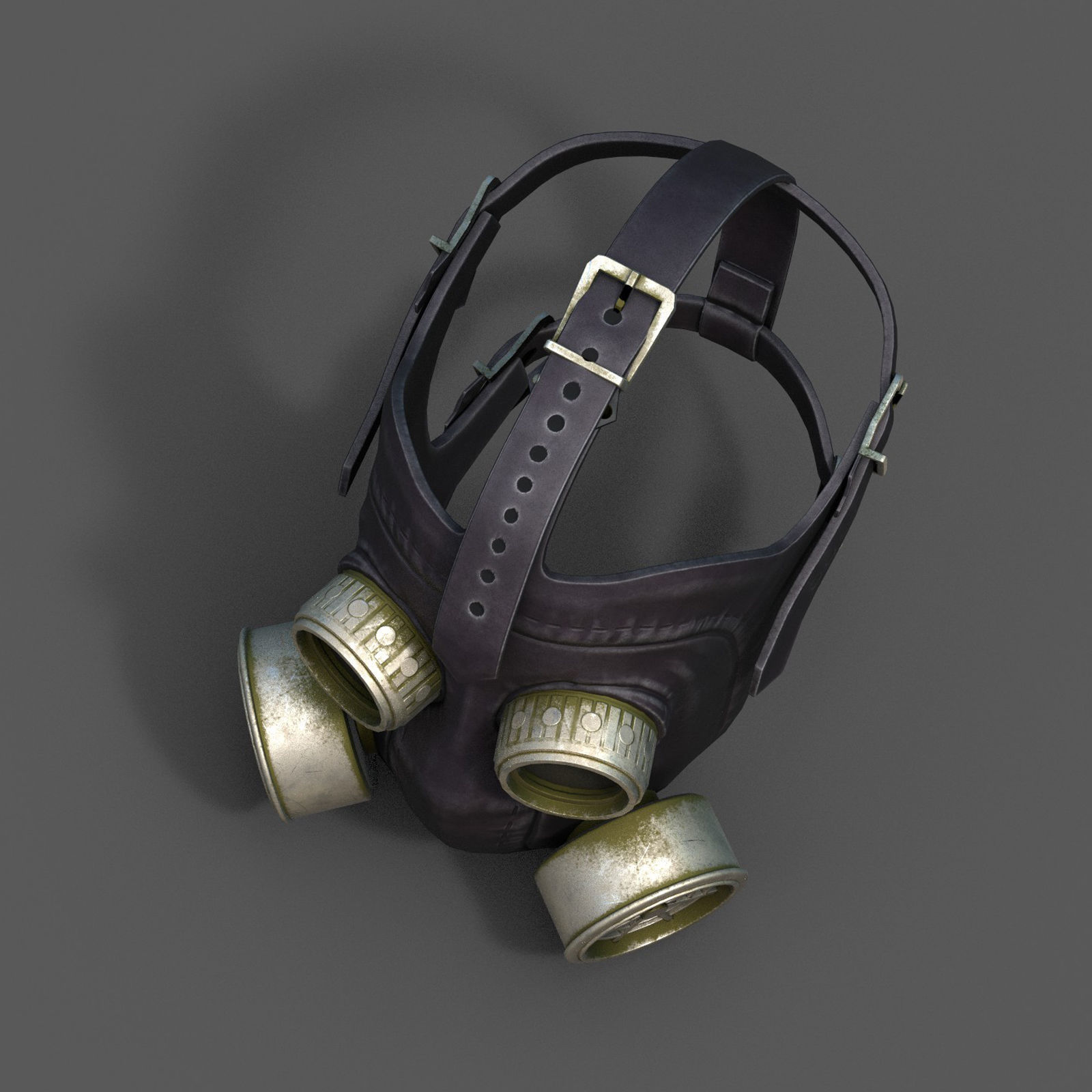 Gas mask helmet 3d model military combat protection Low-poly 3D model_4