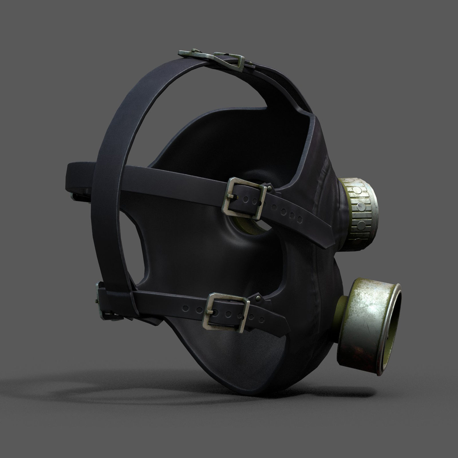 Gas mask helmet 3d model military combat protection Low-poly 3D model_5