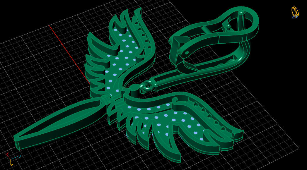 Angel Fairy Diamond Gold Earring 3D print model_19