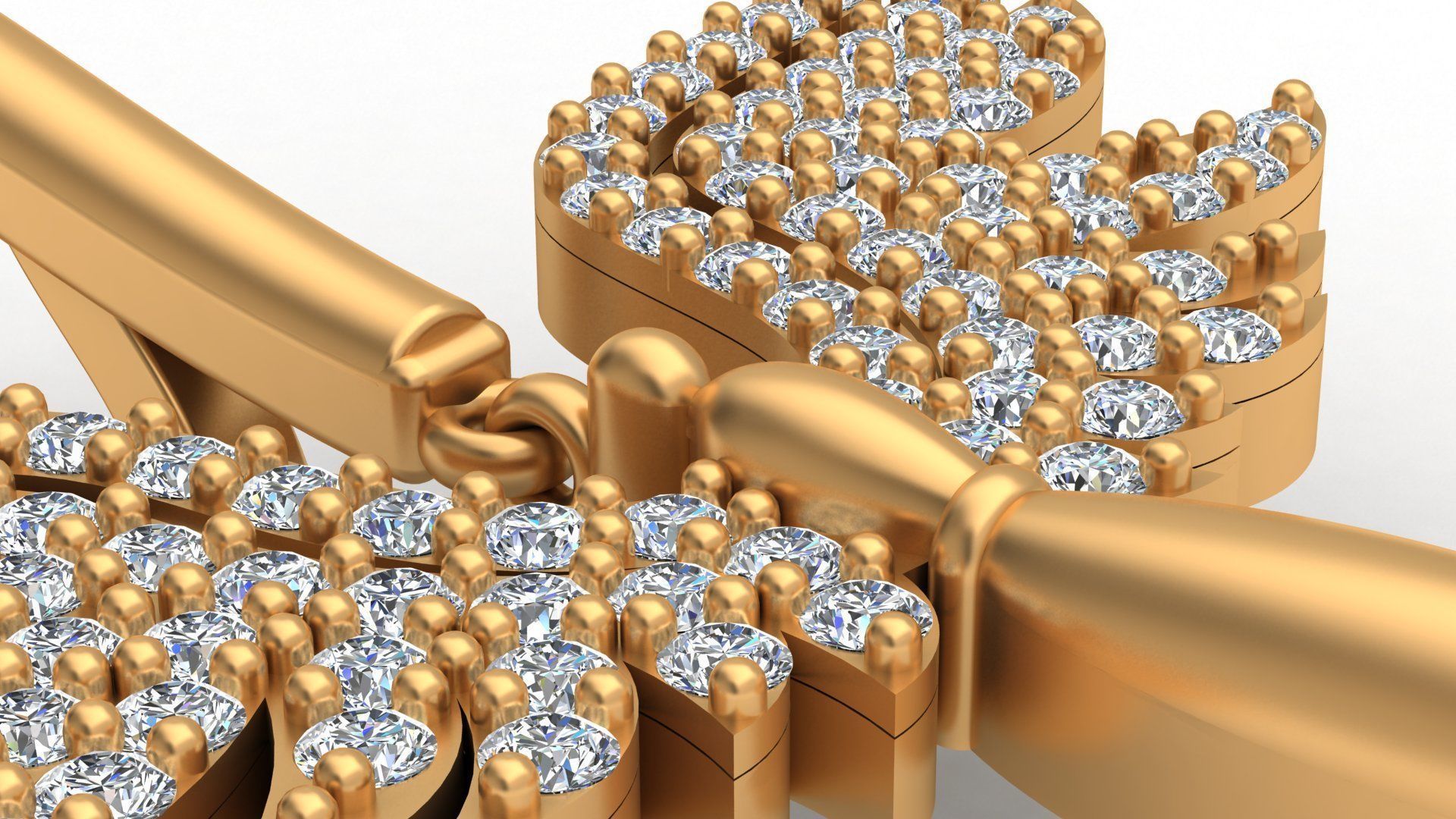 Angel Fairy Diamond Gold Earring 3D print model_9