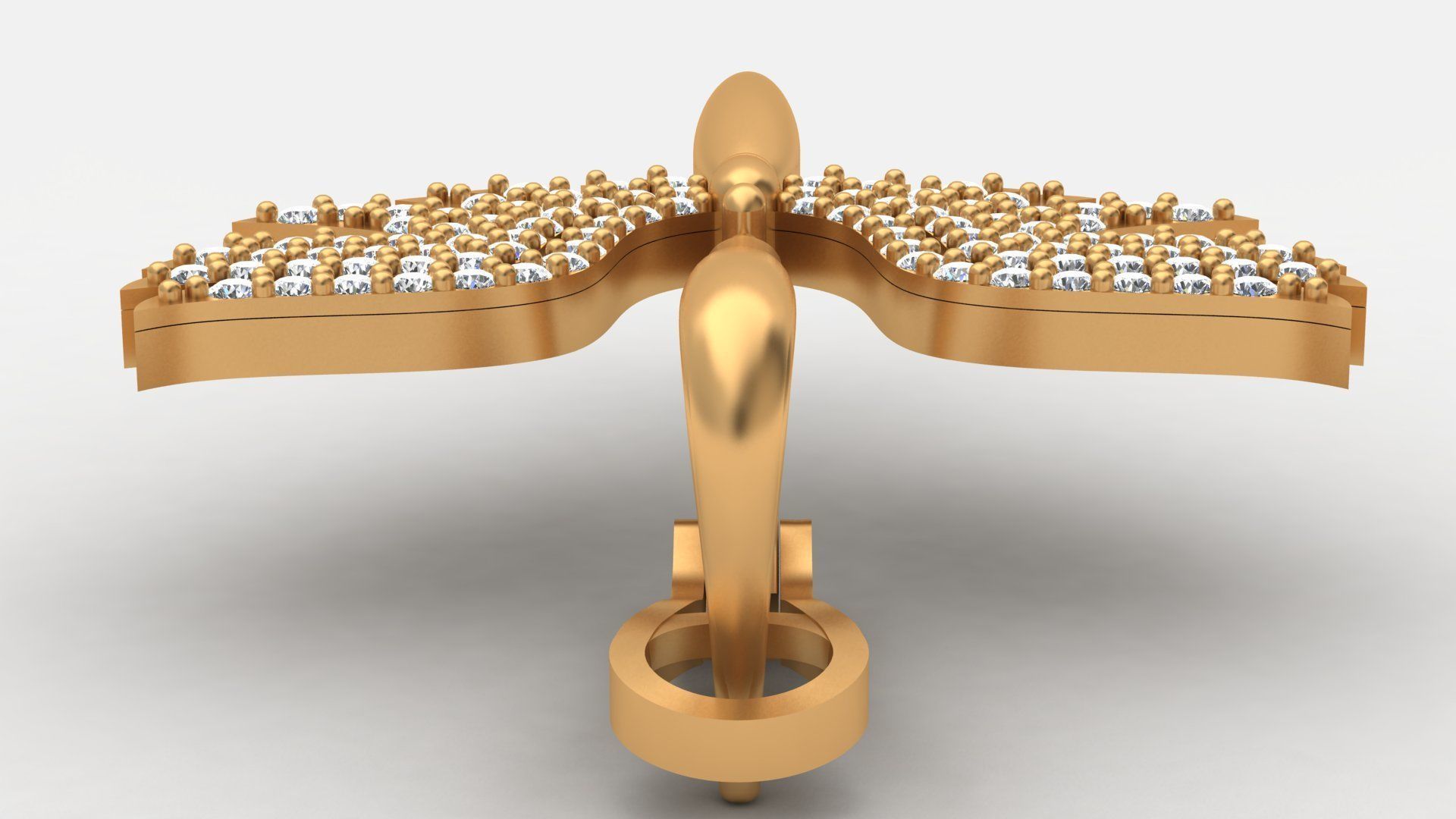 Angel Fairy Diamond Gold Earring 3D print model_5