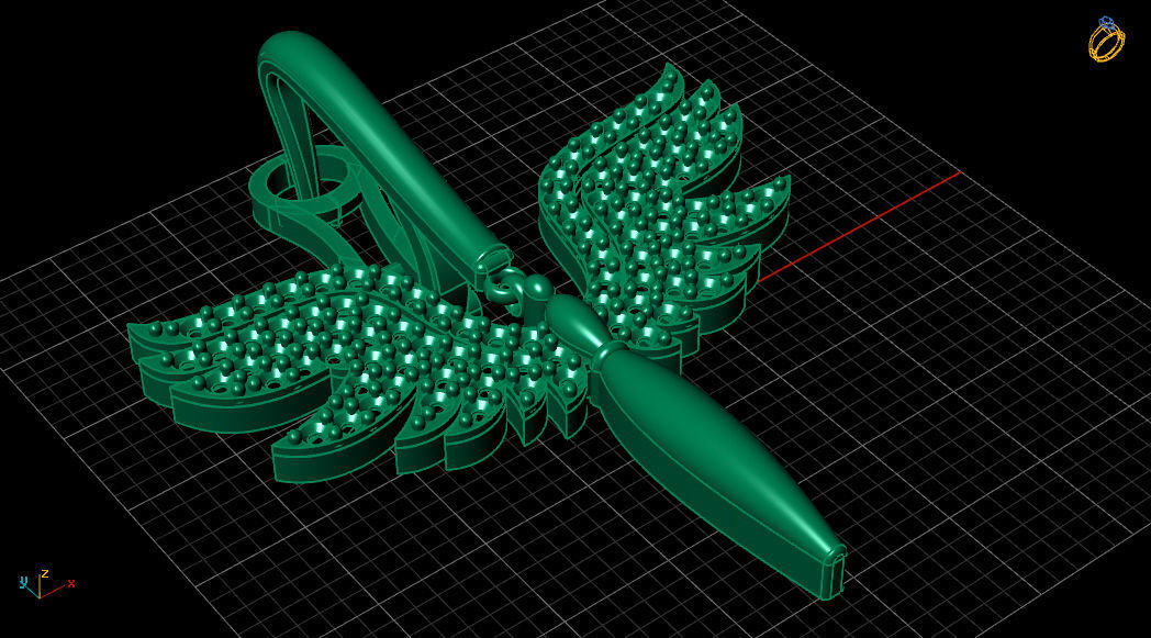 Angel Fairy Diamond Gold Earring 3D print model_15