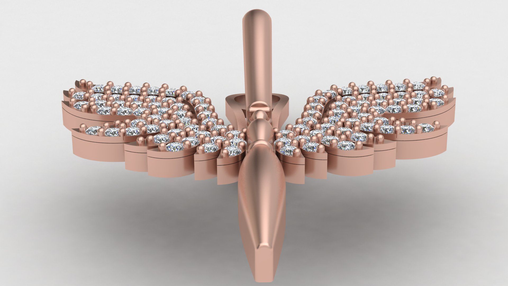 Angel Fairy Diamond Gold Earring 3D print model_13