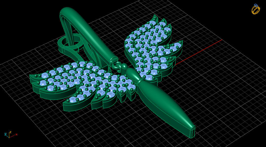 Angel Fairy Diamond Gold Earring 3D print model_14