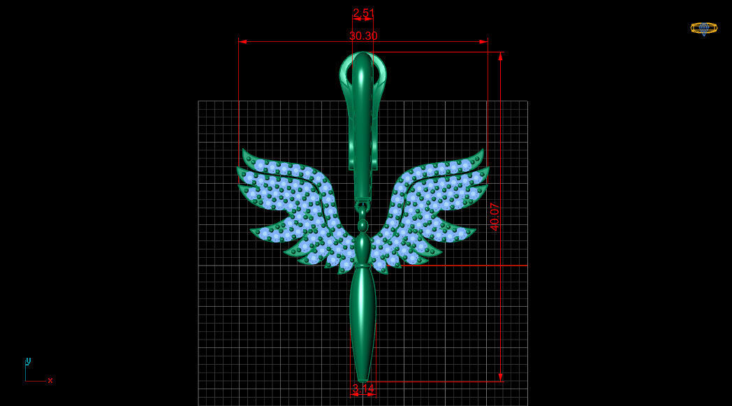 Angel Fairy Diamond Gold Earring 3D print model_16