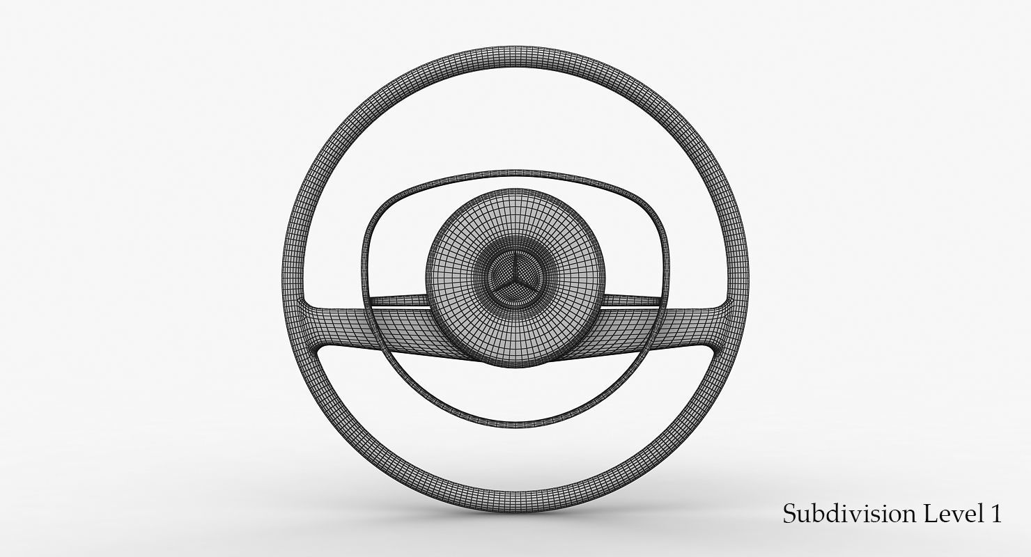 Mercedes-Benz 280 SL Steering Wheel Low-poly 3D model_14