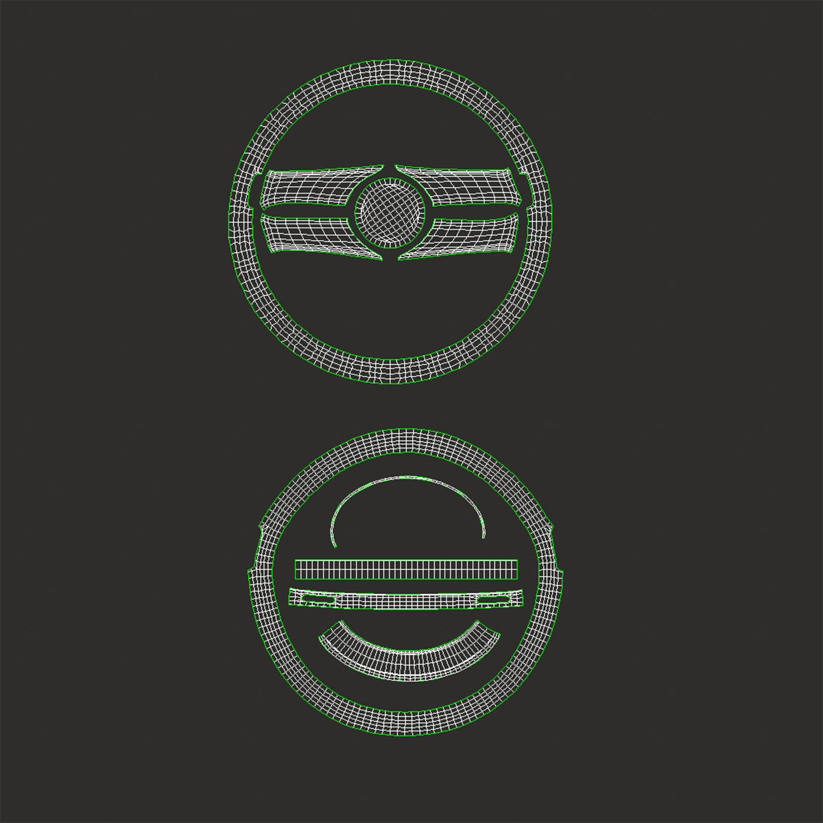 Mercedes-Benz 280 SL Steering Wheel Low-poly 3D model_17