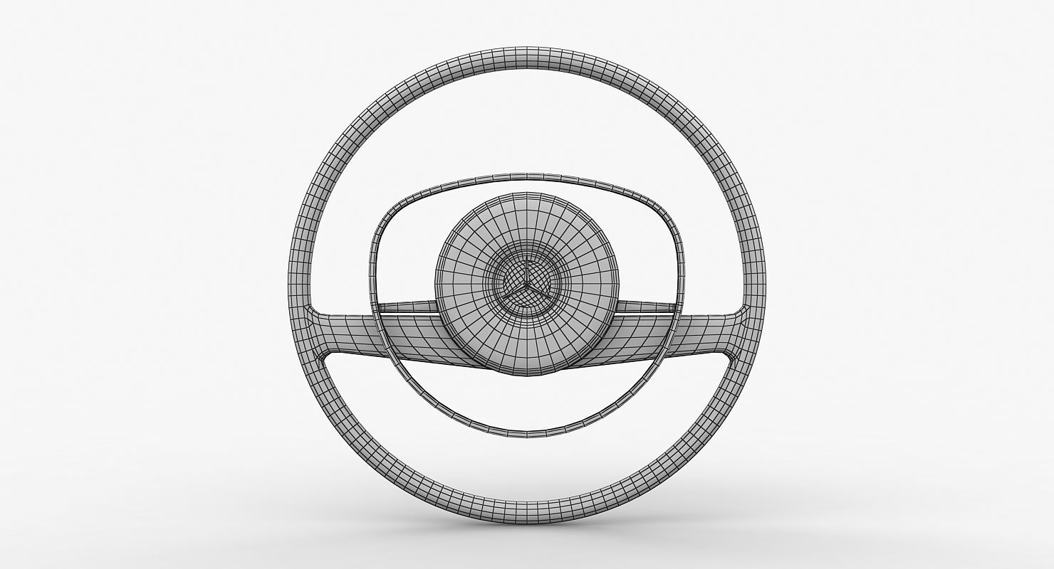 Mercedes-Benz 280 SL Steering Wheel Low-poly 3D model_8