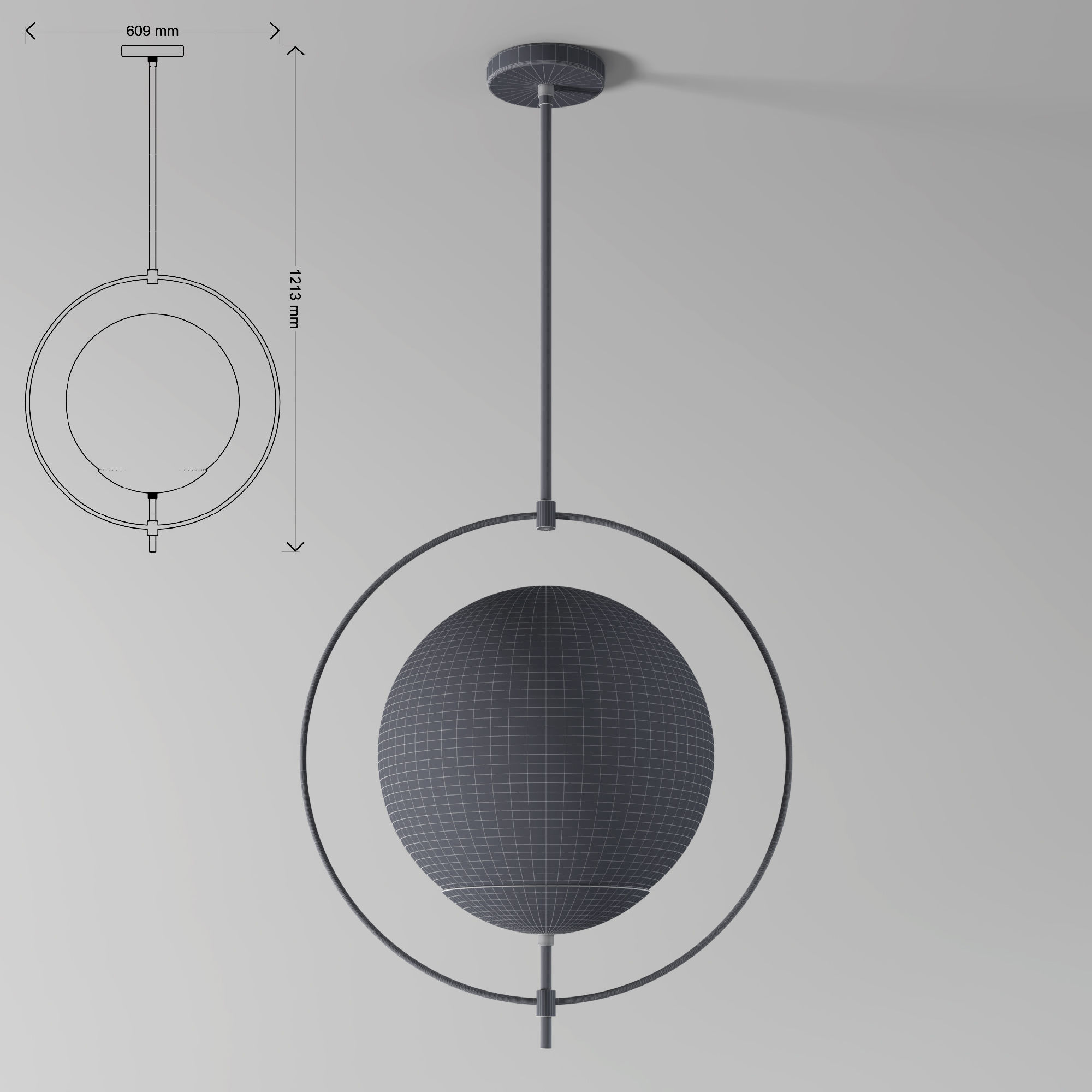 Arteriors volta pendant 3D model_3