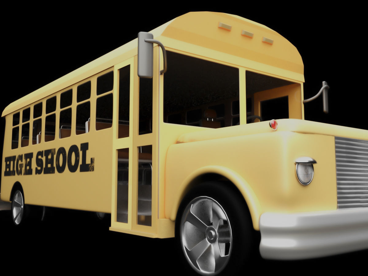 SCHOOL BUS Low-poly 3D model_10