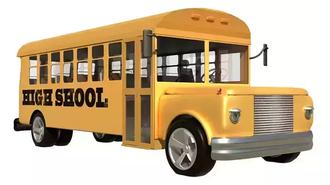 SCHOOL BUS Low-poly 3D model