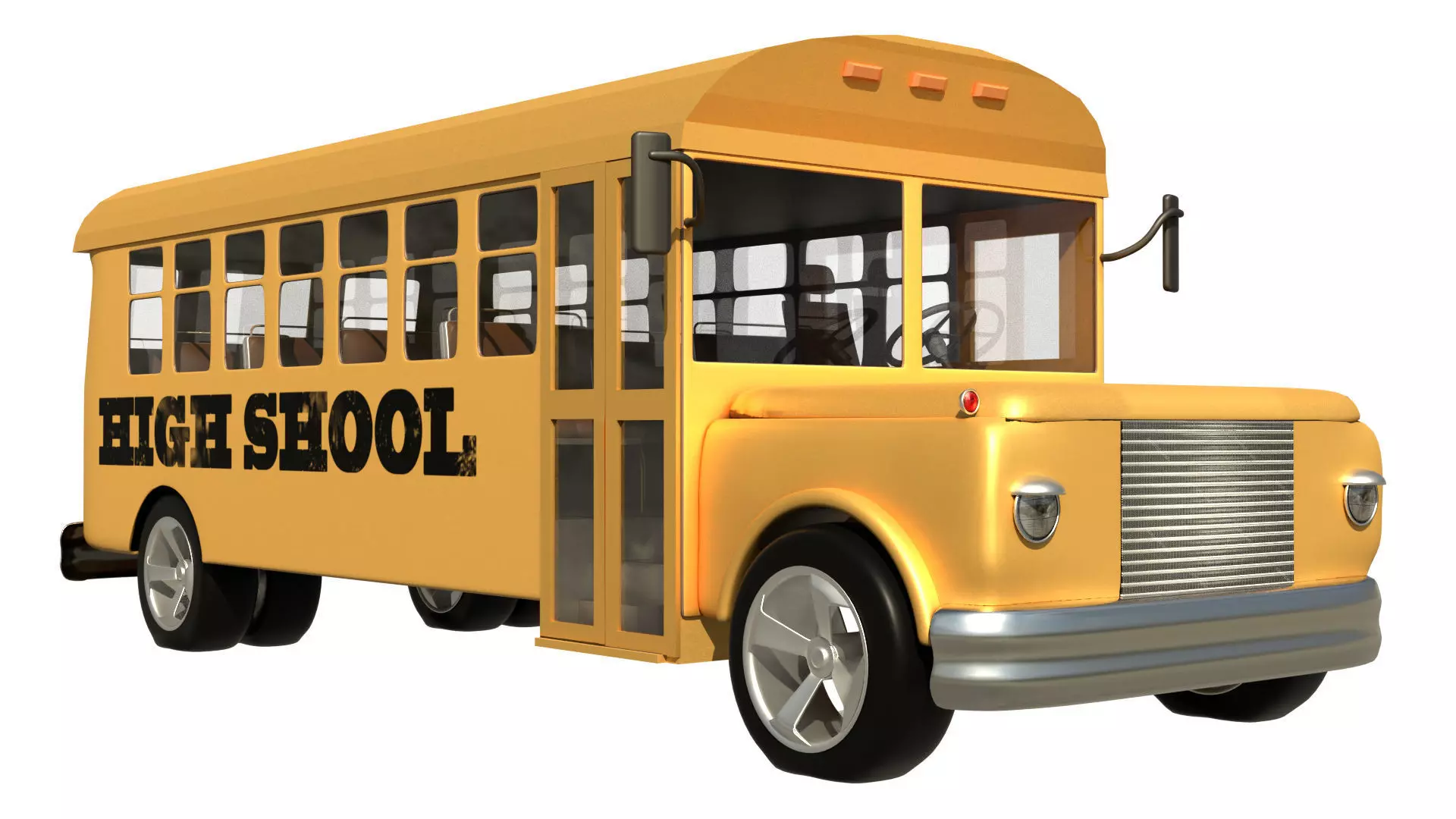 SCHOOL BUS Low-poly 3D model_0