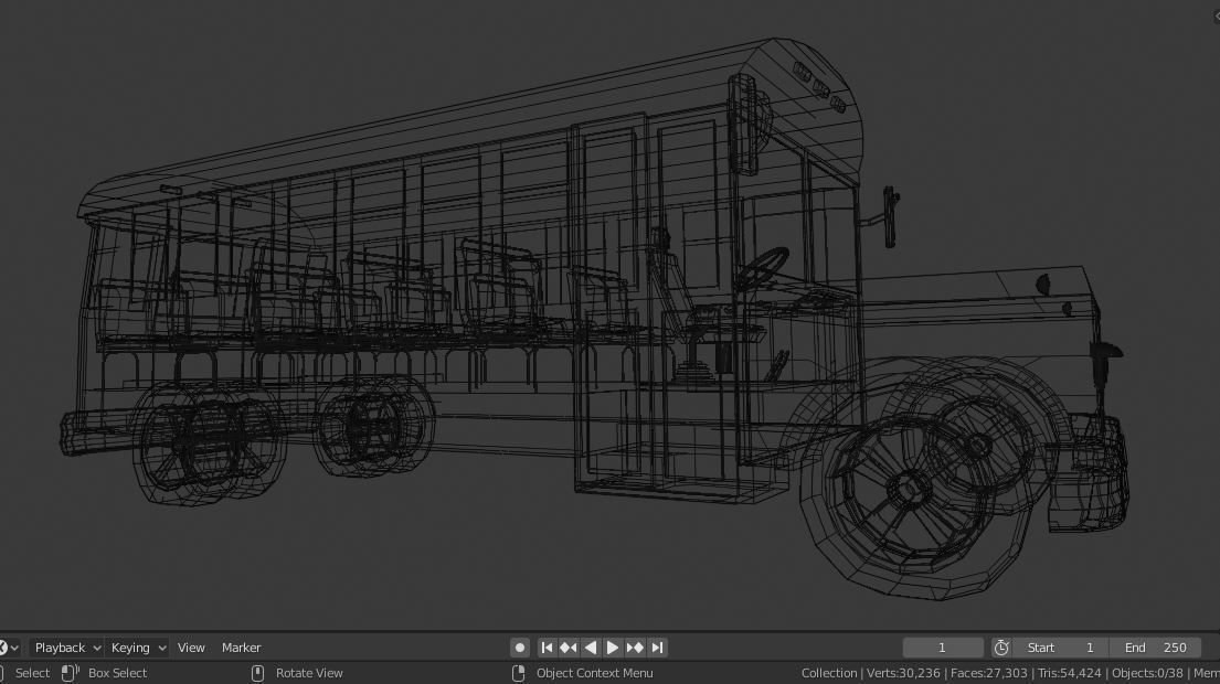 SCHOOL BUS Low-poly 3D model_9