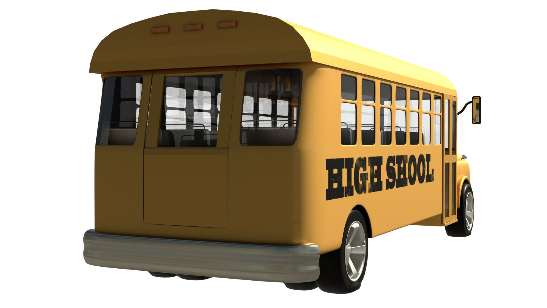 SCHOOL BUS Low-poly 3D model_4