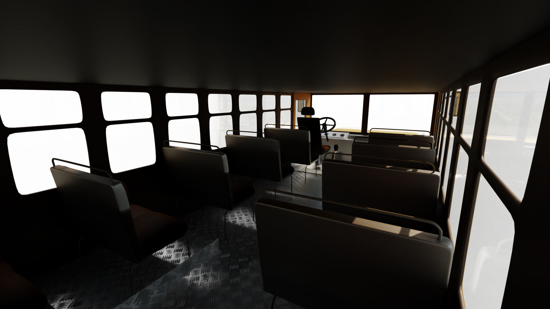 SCHOOL BUS Low-poly 3D model_2