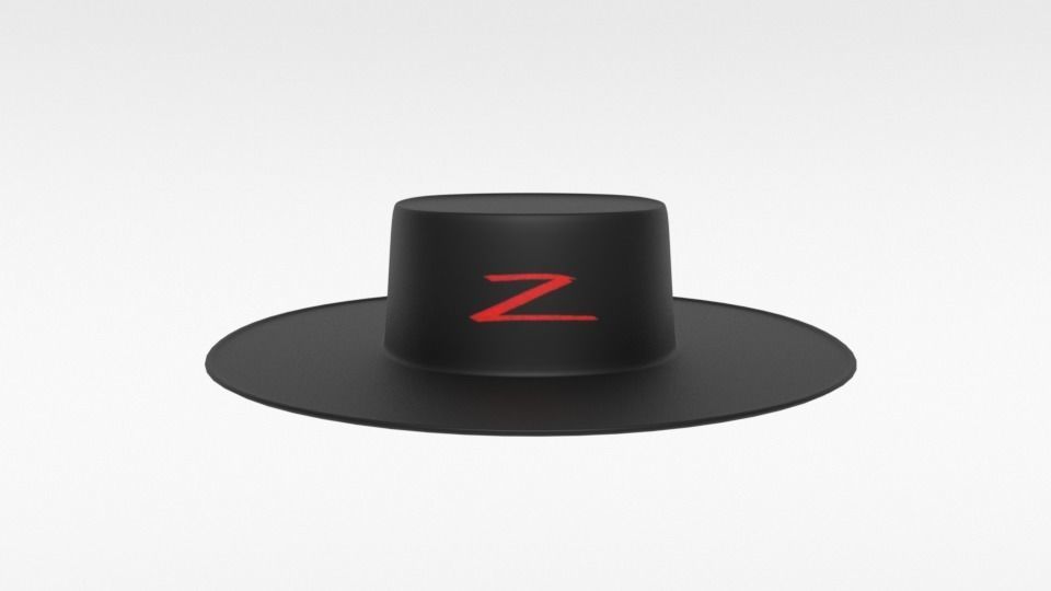 Cartoon Zorro Hat Mask and Sword 3D model_9