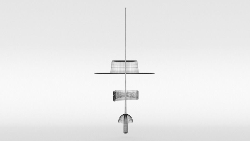 Cartoon Zorro Hat Mask and Sword 3D model_15