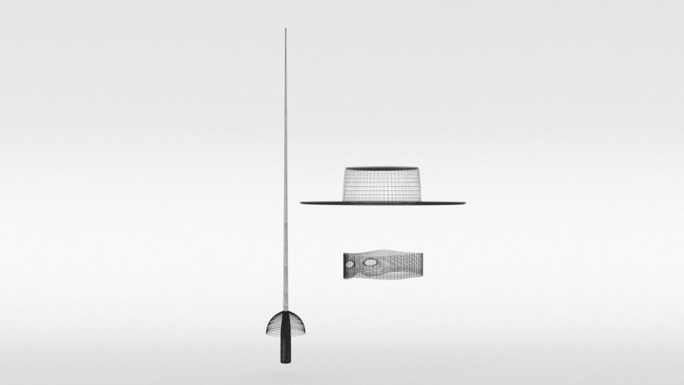 Cartoon Zorro Hat Mask and Sword 3D model_16