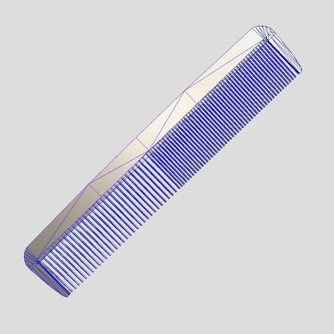 Hair Comb Low-poly 3D model_3