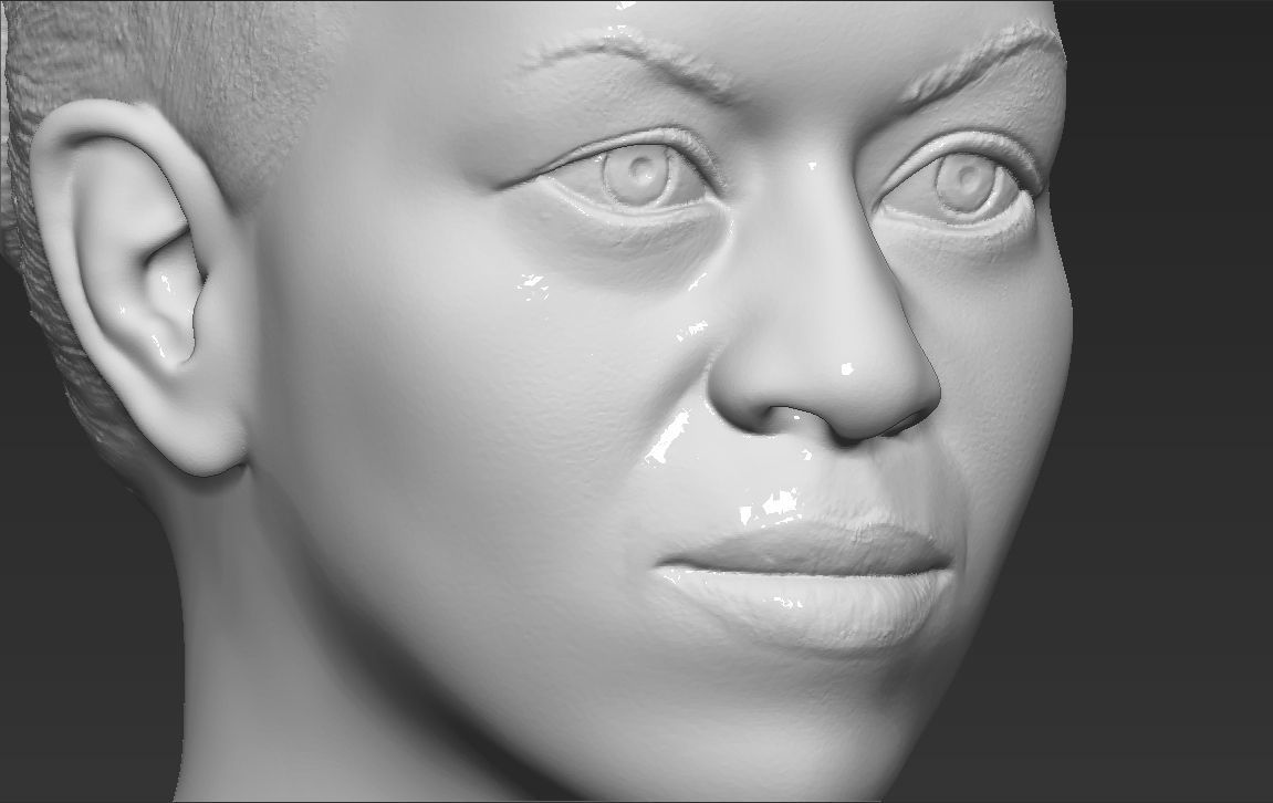 Michelle Obama bust 3D printing ready stl obj formats 3D print model_15