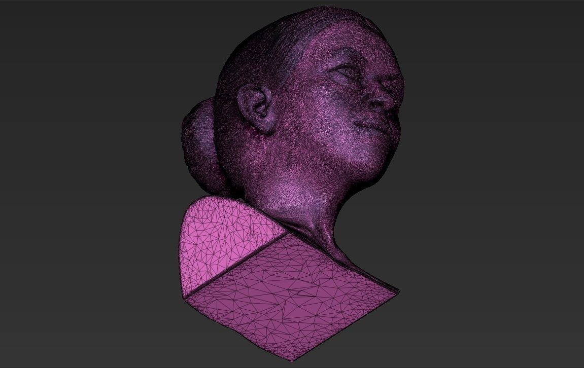 Michelle Obama bust 3D printing ready stl obj formats 3D print model_26