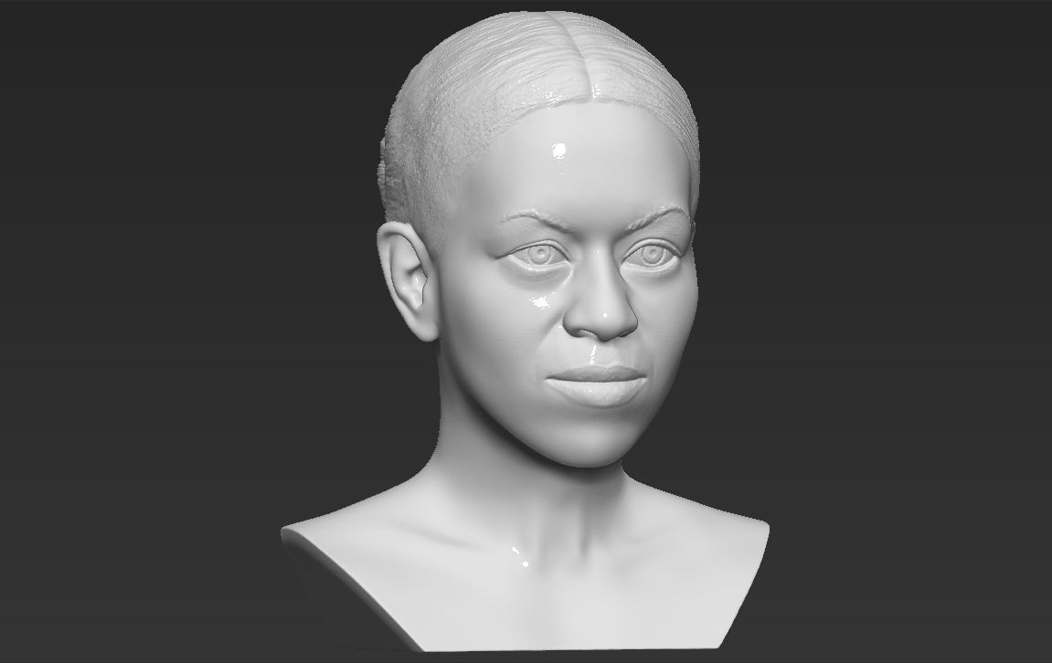 Michelle Obama bust 3D printing ready stl obj formats 3D print model_9
