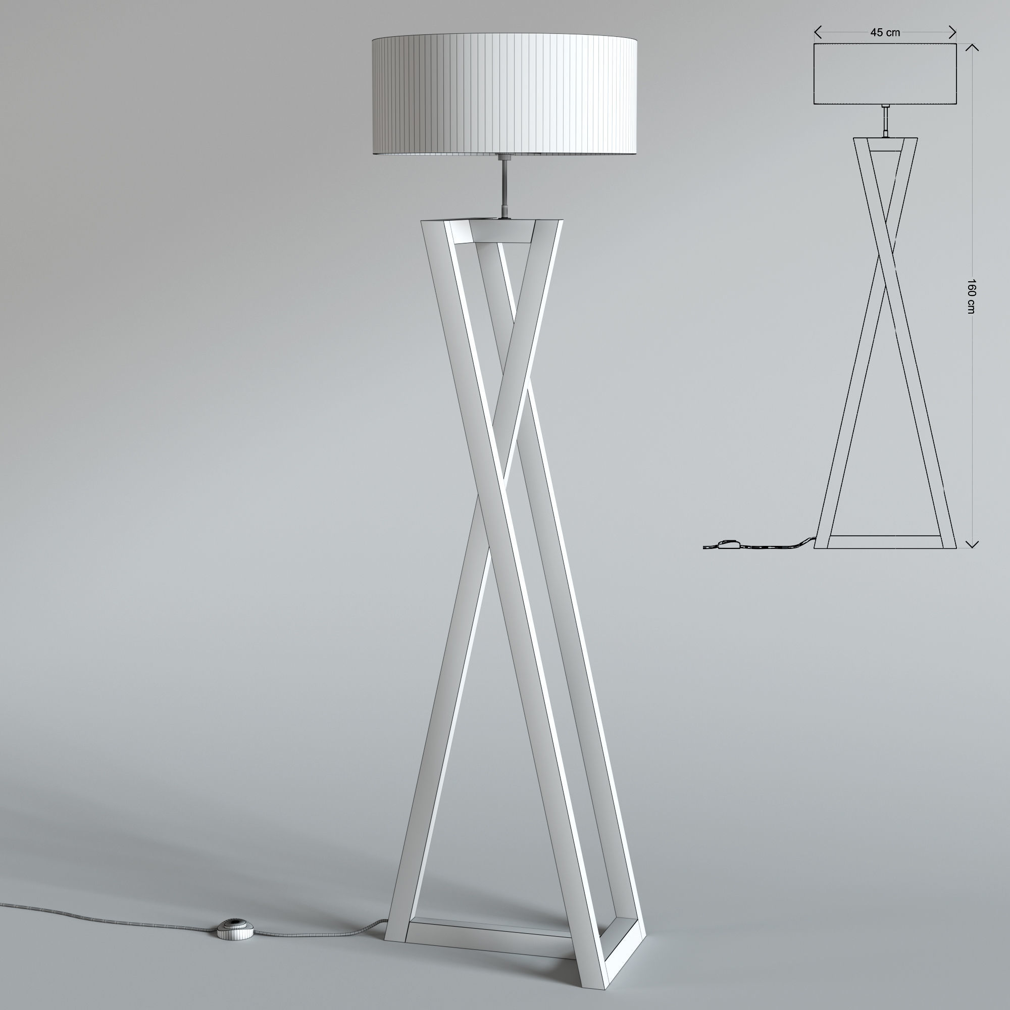 Lampara de pie 3D model_1