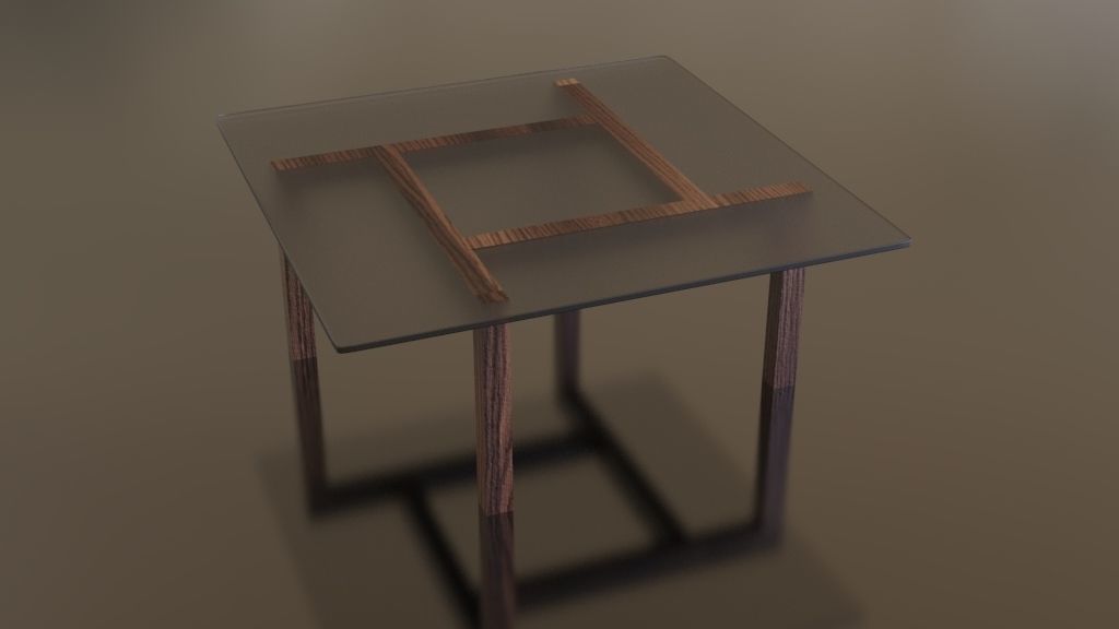 Glass Table 3D model_2