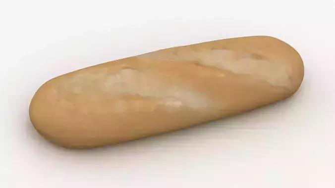 Bread loaf of Low-poly 3D model