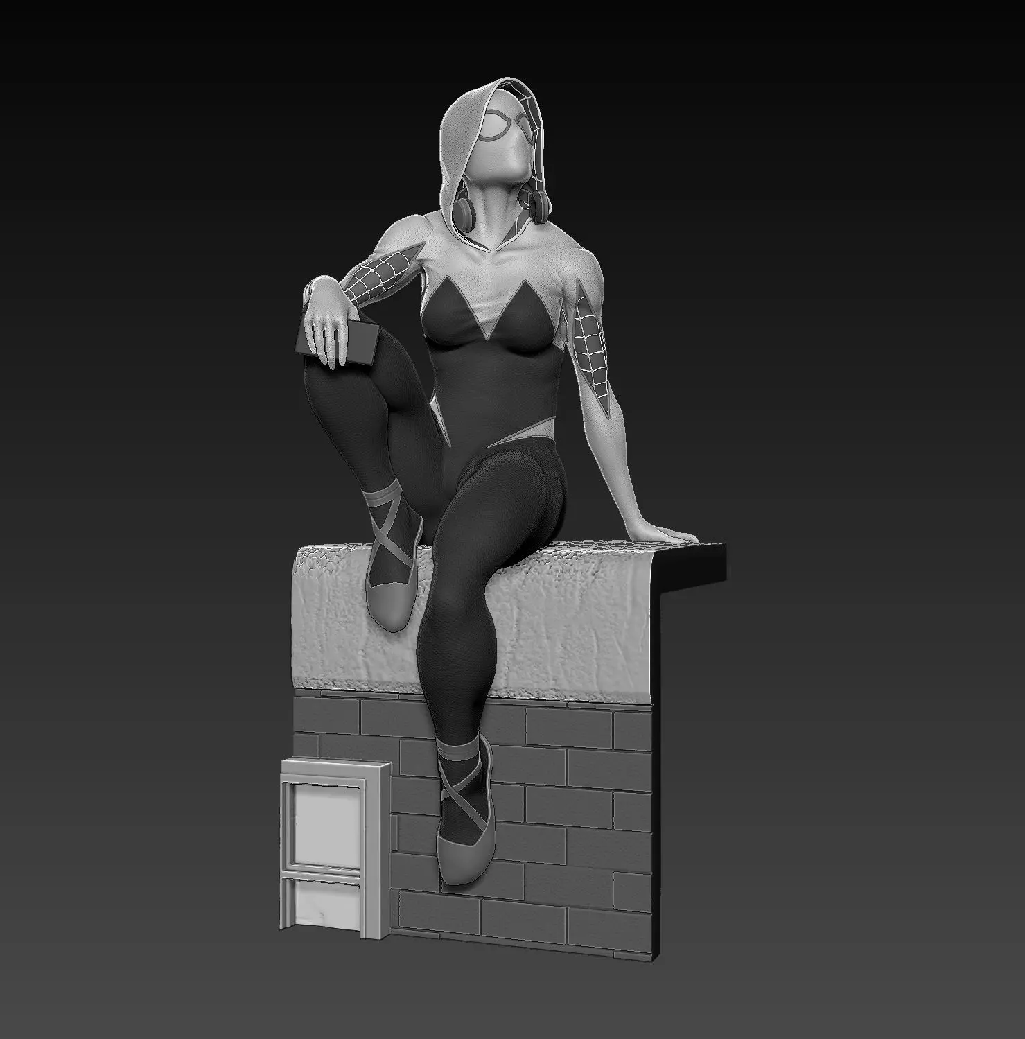 Spider-Gwen statue 3D print model_0