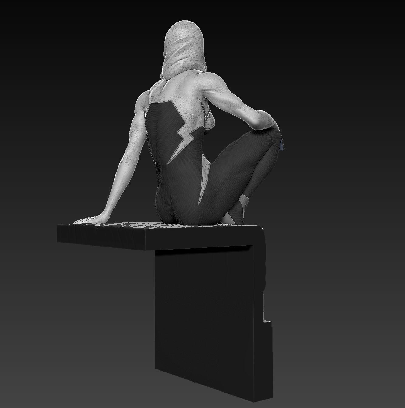 Spider-Gwen statue 3D print model_2