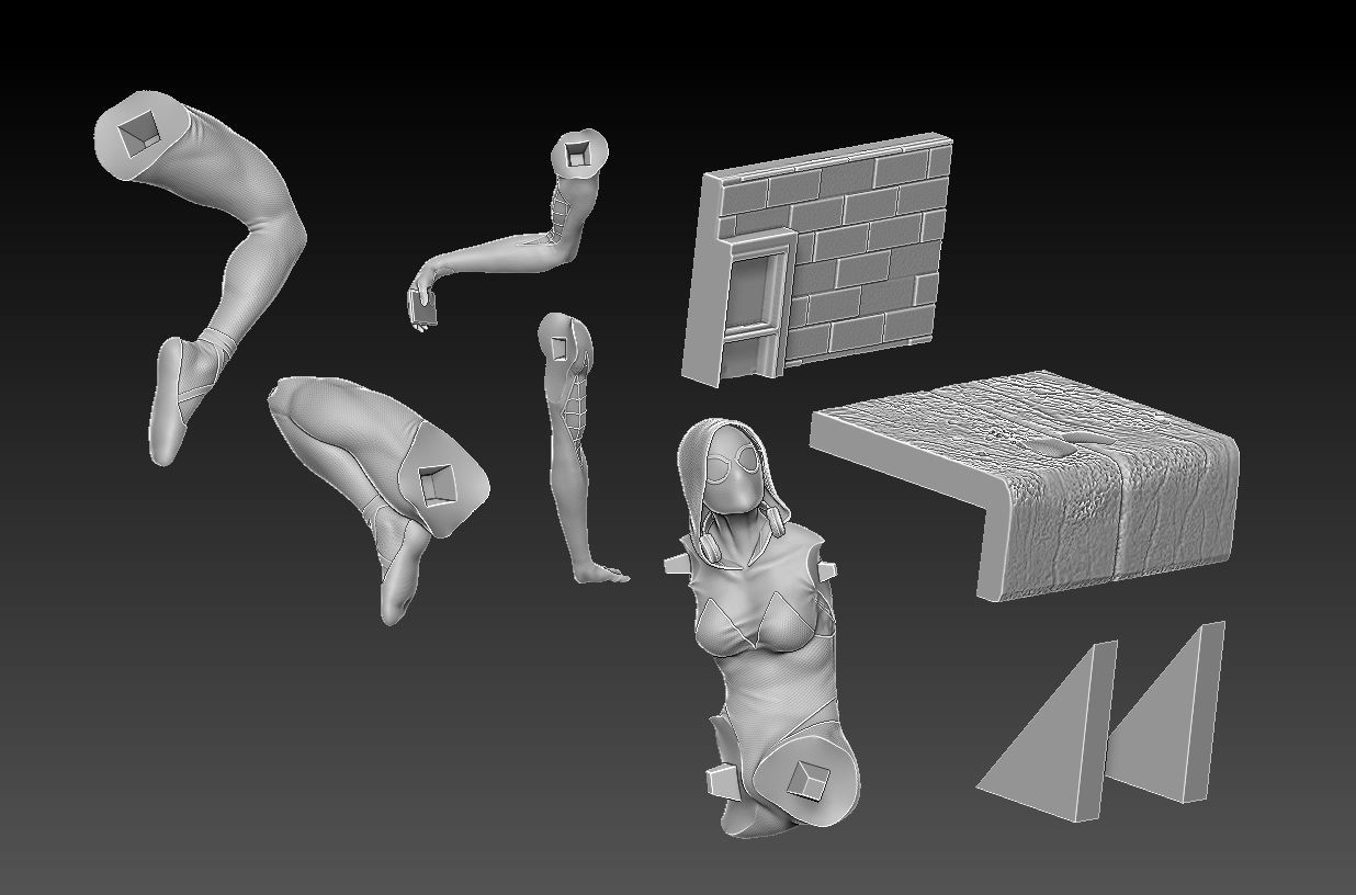 Spider-Gwen statue 3D print model_5