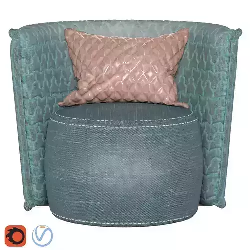Arm chair  Vittoria Frigerio Low-poly 3D model