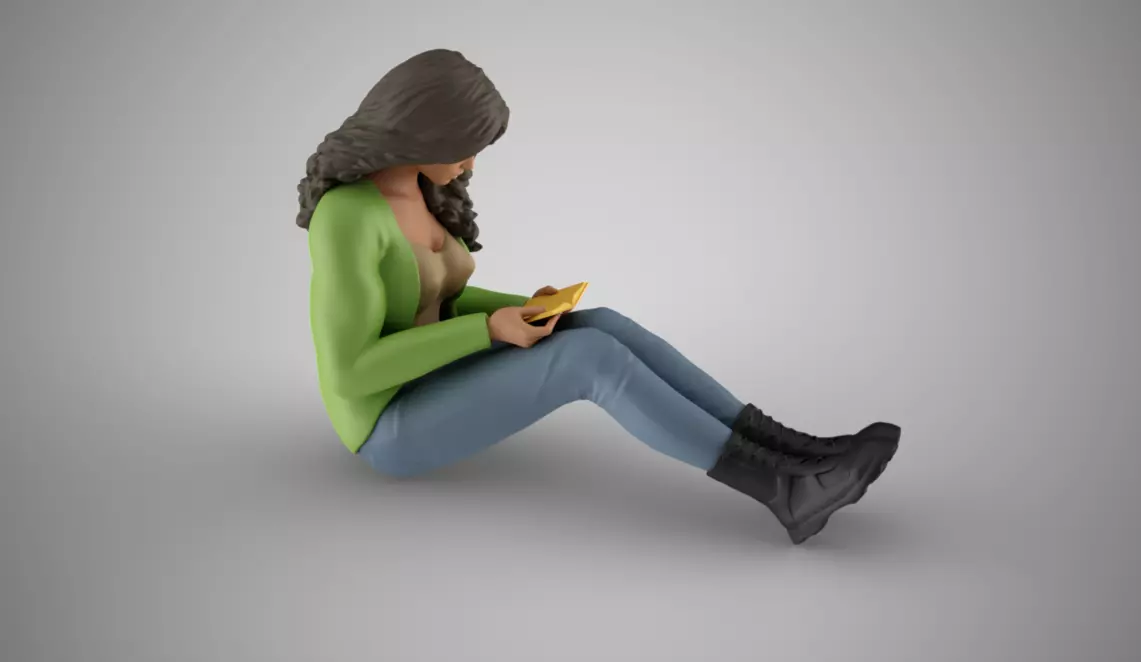 Bookworm Girl 3D print model_0