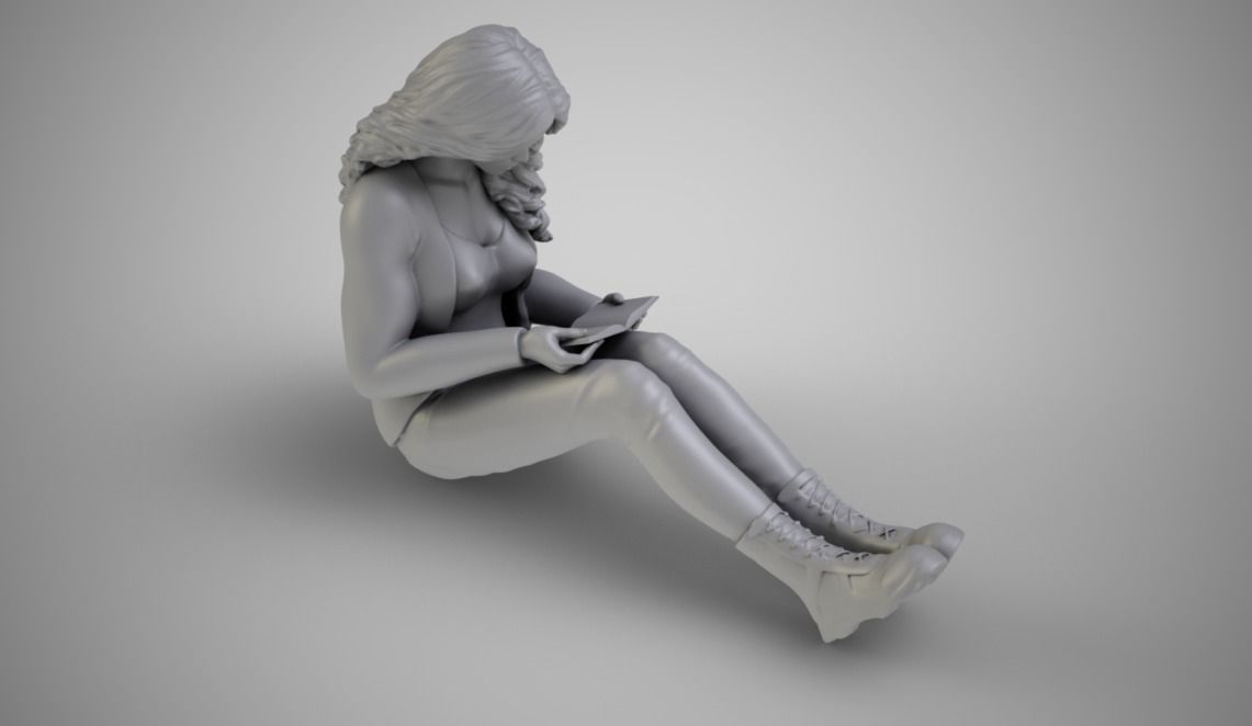 Bookworm Girl 3D print model_1