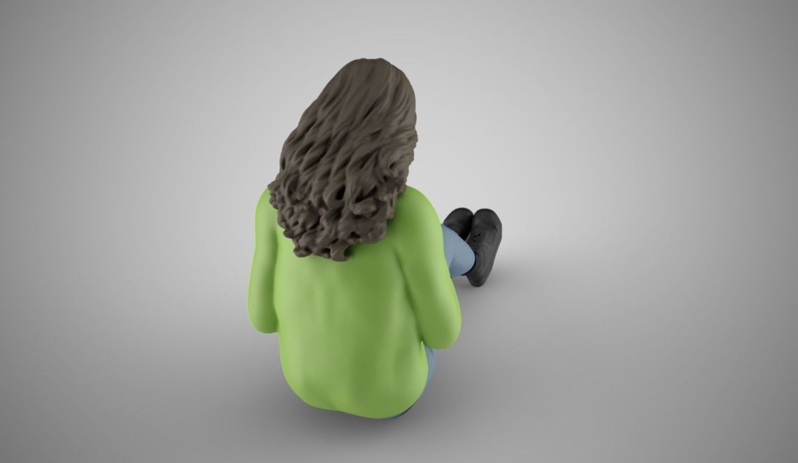 Bookworm Girl 3D print model_5