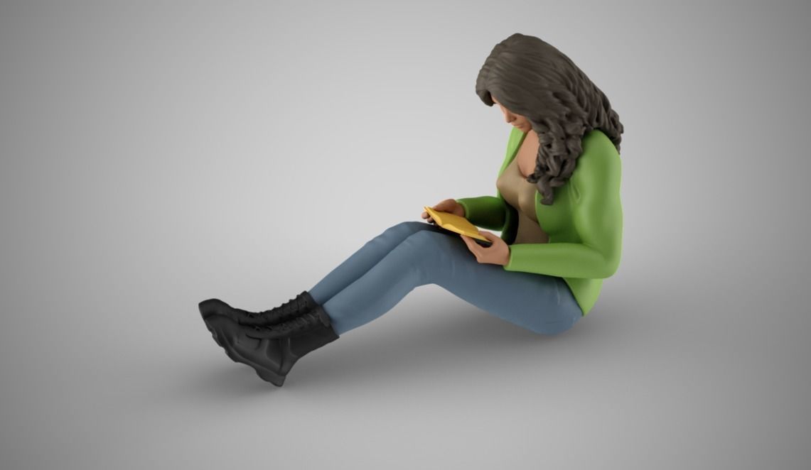 Bookworm Girl 3D print model_8