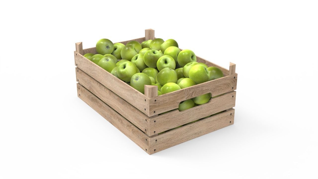 Green Apple Box 3D model_3