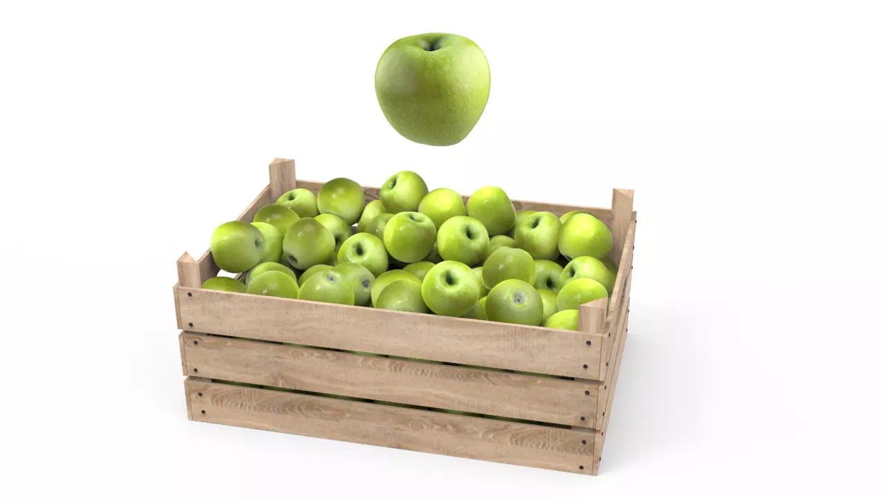 Green Apple Box 3D model_0