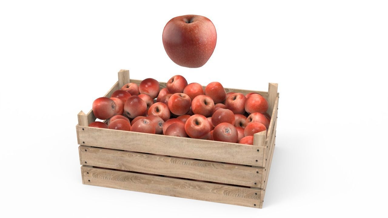 Red Apple Box 3D model_7